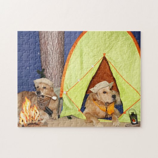 Golden Retrievers Camping Legpuzzel (Horizontaal)