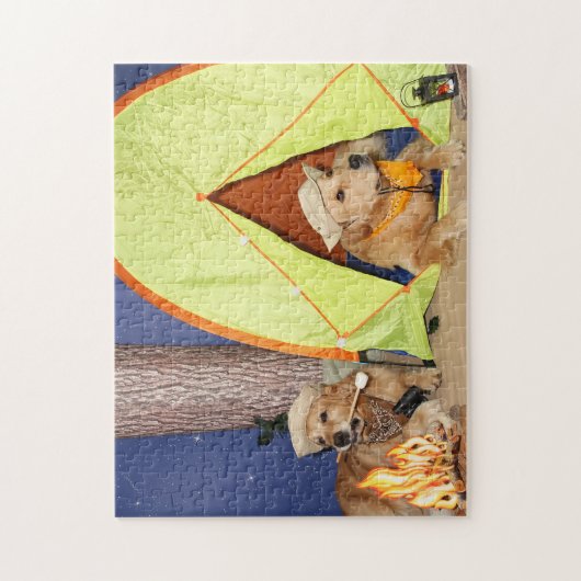 Golden Retrievers Camping Legpuzzel (Verticaal)