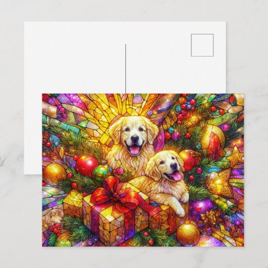 GOLDEN RETRIEVER'S CHRISTMAS ~ Briefkaart ~ (Voorkant / Achterkant)