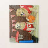 Golden Retrievers die Basketball spelen Legpuzzel (Verticaal)