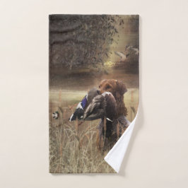 Golden Retrievers, eendenjacht Poster C Bad Handdoek