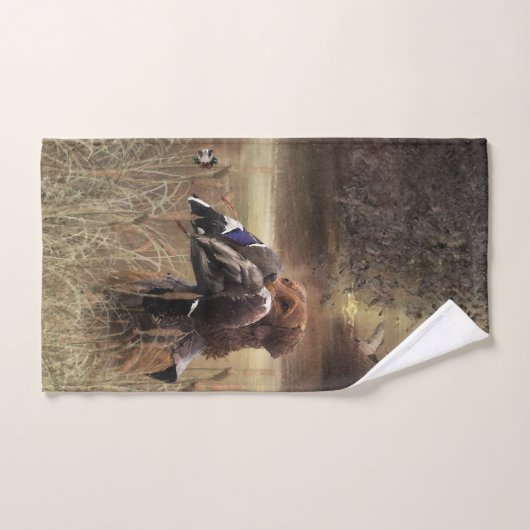 Golden Retrievers, eendenjacht Poster C Bad Handdoek (Handdoek)