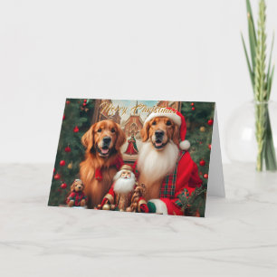 Golden Retrievers Elegante Kerst Kaart