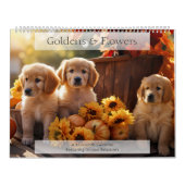 Golden Retrievers en Flowers Hondenliefhebber Kalender (Hoes)