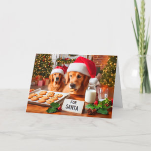 Golden Retrievers en Santa's Cookies Kaart