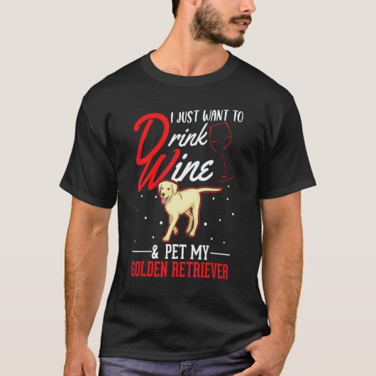Golden Retrievers En Wijn T-shirt (Voorkant)