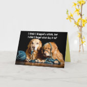 Golden Retrievers Funny Birthday Stitches Card Kaart (Gele Bloem)