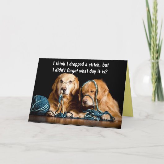 Golden Retrievers Funny Birthday Stitches Card Kaart (Voorkant)