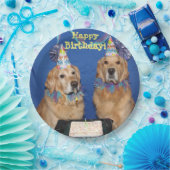 Golden Retrievers Happy Birthday Cake Papieren Bordje (Feest)