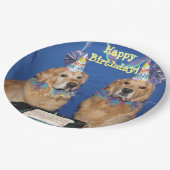 Golden Retrievers Happy Birthday Cake Papieren Bordje (Gekanteld)