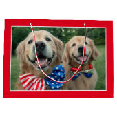 Golden Retrievers in Bow Stropdassen Independence  Groot Cadeauzakje (Achterkant)