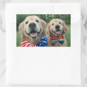Golden Retrievers in Bow Stropdassen Independence Rechthoekige Sticker (Tas)