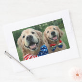 Golden Retrievers in Bow Stropdassen Independence Rechthoekige Sticker (Envelop)