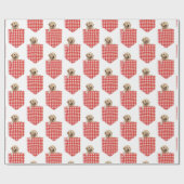Golden Retrievers in Gingham Pocket Cadeaupapier (Vlak)