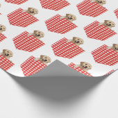 Golden Retrievers in Gingham Pocket Cadeaupapier (Hoek)
