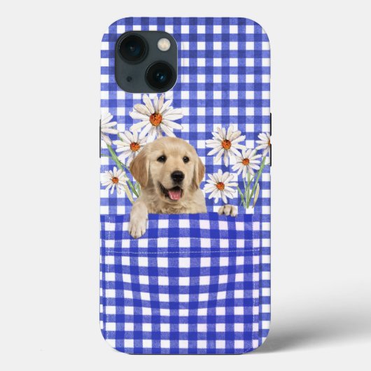 Golden Retrievers in Gingham Pocket Case-Mate iPhone Case (Achterkant)