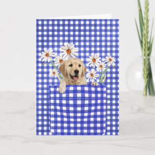Golden Retrievers in Gingham Pocket Kaart