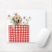 Golden Retrievers in Gingham Pocket Muismat (Met muis)
