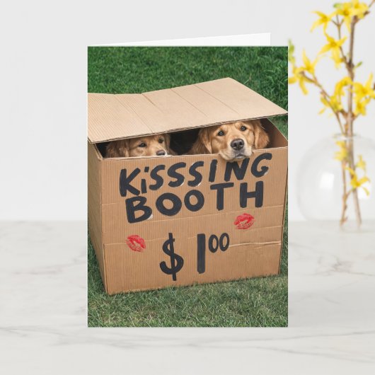 Golden Retrievers in kussendoos Kaart (Gele Bloem)