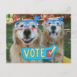 Golden Retrievers in Onafhankelijkheidsdagstemming Briefkaart