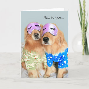Golden Retrievers in pyjama's Prettig jubileum Kaart