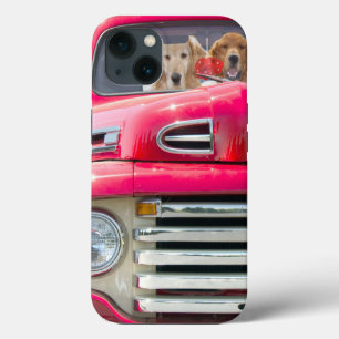 Golden Retrievers in Red Truck Case-Mate iPhone Case