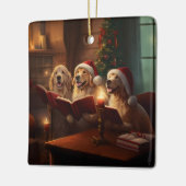 Golden Retrievers Kerstmis Caroling Vakantie Keramisch Ornament (Links)