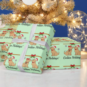 Golden Retrievers met Kerstmis Cadeaupapier