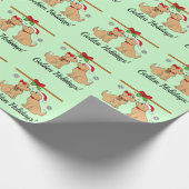 Golden Retrievers met Kerstmis Cadeaupapier (Hoek)