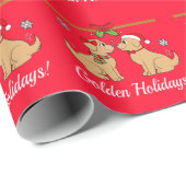 Golden Retrievers met kerstpapier Cadeaupapier (Rol Hoek)