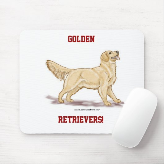 Golden Retrievers. Muismat (Met muis)