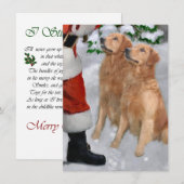 Golden Retrievers Ontmoet Santa Christmas Kaart (Voorkant / Achterkant)