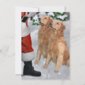 Golden Retrievers Ontmoet Santa Christmas Kaart (Voorkant)