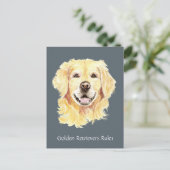 Golden Retriever's Rule Waterverf hondenhuisdier Briefkaart (Staand voorkant)
