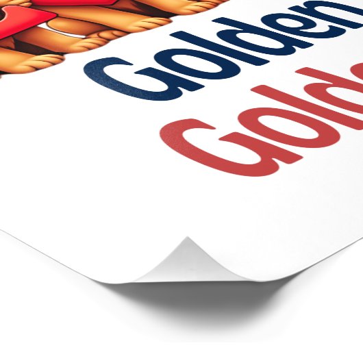 Golden Retrievers Schattige Dog LOVE Foto Afdruk (Hoek)