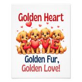 Golden Retrievers Schattige Dog LOVE Foto Afdruk (Voorkant)