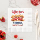 Golden Retrievers Schattige Dog LOVE Servet (Insitu)
