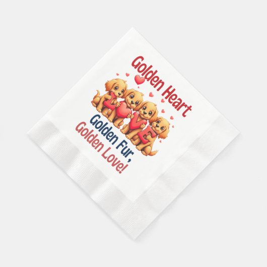 Golden Retrievers Schattige Dog LOVE Servet (Hoek)