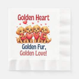 Golden Retrievers Schattige Dog LOVE Servet