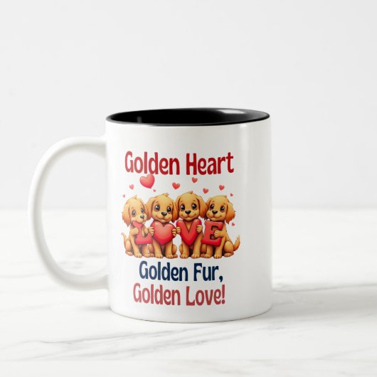 Golden Retrievers Schattige Dog LOVE Tweekleurige Koffiemok (Links)
