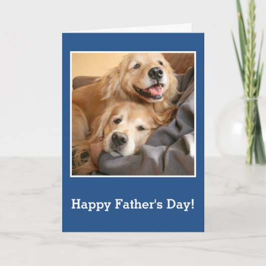 Golden Retrievers snurken met pap Vaderdag Kaart (Voorkant)