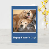 Golden Retrievers snurken met pap Vaderdag Kaart (Gele Bloem)