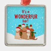 Golden Retrievers Square kerstversiering Metalen Ornament (Voorkant)