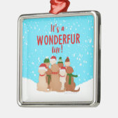 Golden Retrievers Square kerstversiering Metalen Ornament (Links)