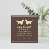 Golden Retrievers Trouwdag Save the Date (Staand voorkant)