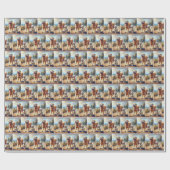 Golden Retrievers uit voor een wandeling Cadeaupapier (Vlak)