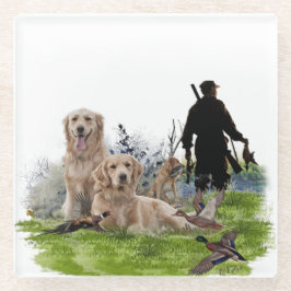 Golden Retrievers - Uitstekende jachthonden Glazen Onderzetter