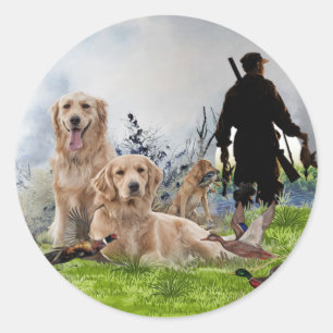 Golden Retrievers - Uitstekende jachthonden Ronde Sticker