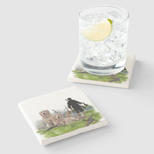 Golden Retrievers - Uitstekende jachthonden Stenen Onderzetter (Zijkant)