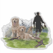 Golden Retrievers - Uitstekende jachthonden Sticker (Voorkant)